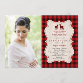 Charming Hjort Red Buffalo Play Photo Baby Shower Inbjudningar