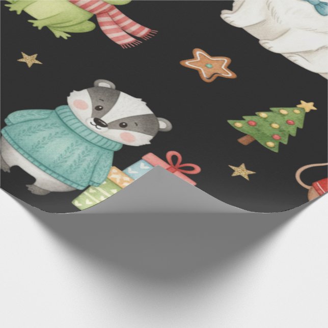 Charming Holiday Gathering Festive Gift Wrap Presentpapper (Hörn)
