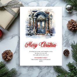 Charming holiday scene Christmas greeting card Julkort