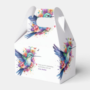 Charming Hummingbird Blommigt Bouquet Födelsedagsf Presentaskar