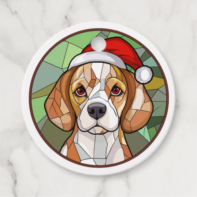 Charming Hund Cheer: Beagle themed jul Gåvor Etiketter (Framsida)