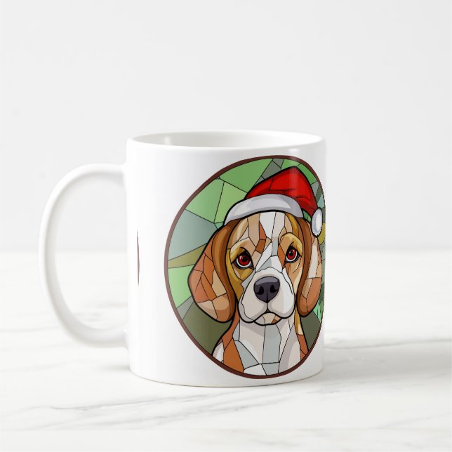 Charming Hund Cheer: Beagle themed jul Kaffemugg (Vänster)