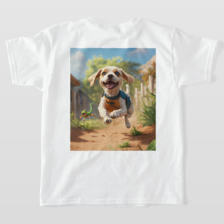Charming Hund Print T-Shirt för barn - Roligt, Com