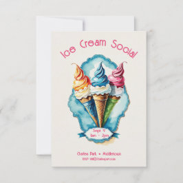 Charming Ice Cream Social-inbjudan Kort