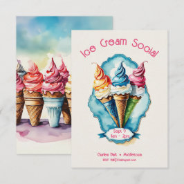 Charming Ice Cream Social-inbjudan Kort