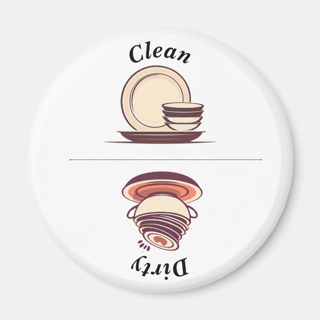 Charming Icons Clean/Dirty Dishwasher Magnet (Framsidan)