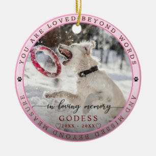Charming in Loving Memory Pet Photo Monogram Julgransprydnad Keramik