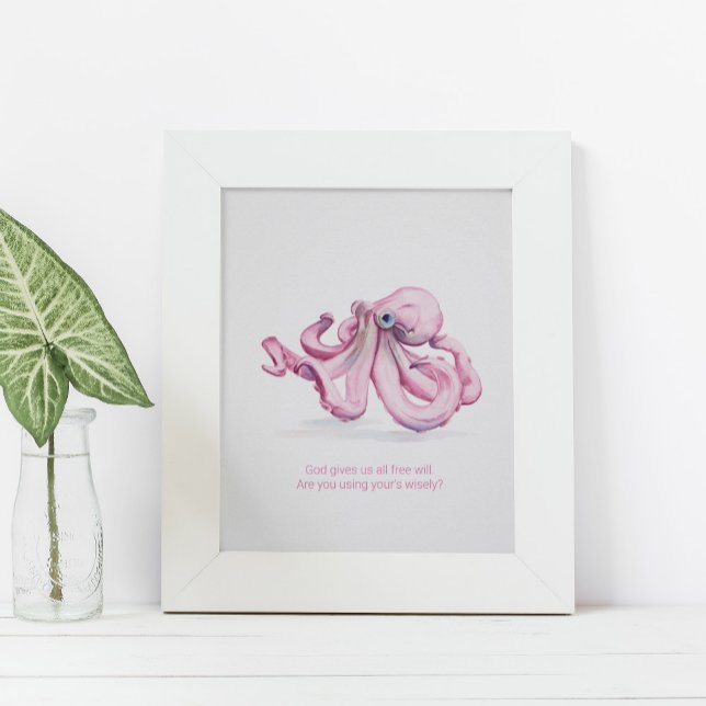 Charming Inspirational Watercolor Octopus Poster (Skapare uppladdad)
