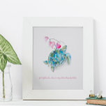 Charming Inspirational Watercolor Sea Turtle Poster<br><div class="desc">Perfektens för barn, badrum och bostadsområden på ditt tropiska strandhem. Den här stora utskriften har en kopia av min ursprungliga handmålade havssköldpadda med vattenfärg och hjärtan i skuggor av turkosblått, rosa och grönt. Orden "Jag känner ljus när jag inte bär andras bördor" står i trendigets rosa typografi. Den charmerande designen...</div>