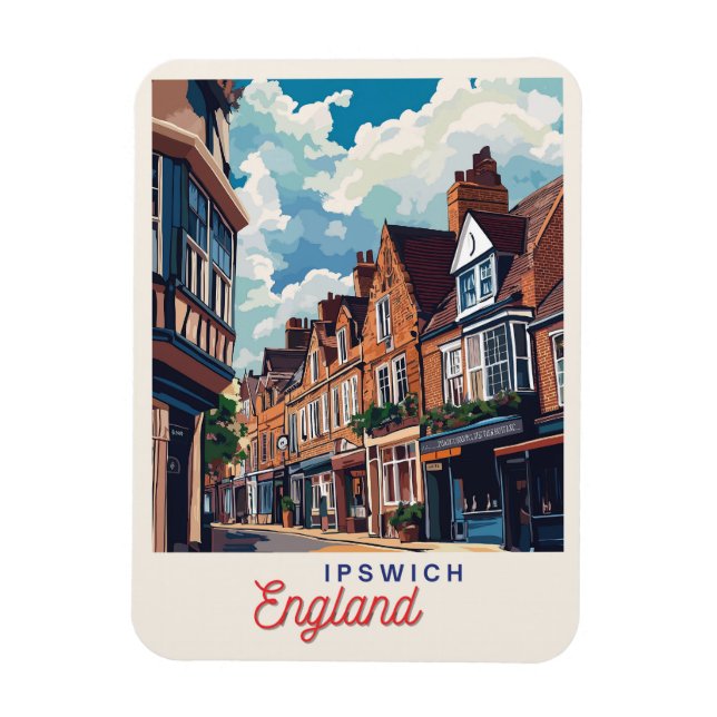 Charming Ipswich England Magnet (Vertikal)