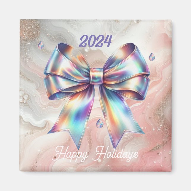 Charming Iridescent Bow Year Daccent Magnet (Framsidan)