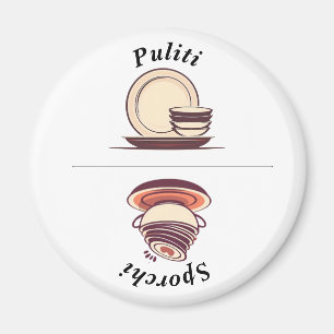 Charming Italiensk Language Clean/Dirty Dishwasher Magnet