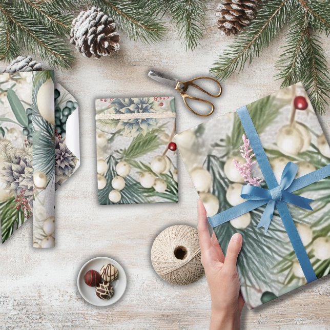 Charming Ivory & Blue Elegant Presentpapper (Skapare uppladdad)