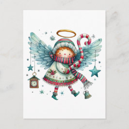 Charming jul Angel Modern Folk Art Stil Vykort