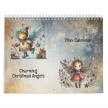 Charming jul Änglar Folk Art Stil