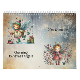 Charming jul Änglar Folk Art Stil Kalender