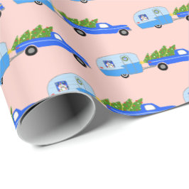 Charming jul Camper Vintage Trailer RV Julafton Presentpapper