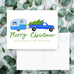Charming jul Camper Vintage Trailer RV Julafton Vykort<br><div class="desc">Perfekt kort att skicka som semesterhälsningar! Hand skapade konst åt dig! FULLT ANPASSADE! Klicka på "Anpassa" ovan om du vill redigera texten. Klicka på "Redigera med verktyg" om du vill justera typsnitt, färg och placeringar och lägga till text på baksidan om du vill. Du kan också enkelt ändra bakgrunden färg...</div>