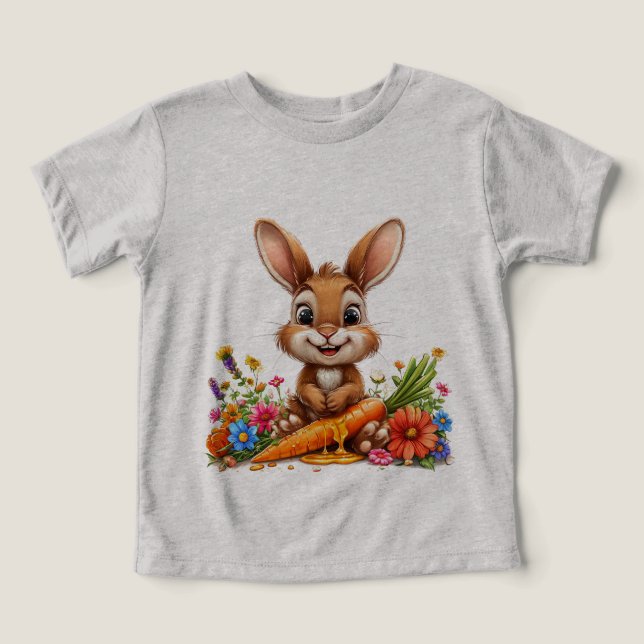 Charming, kanin tecknad-stil t shirt (Design Framsida)