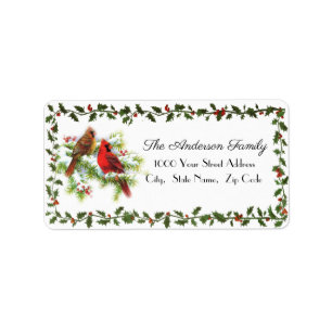Charming Kardinal Couple Return-adressetikett Adressetikett