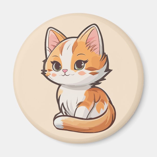 Charming Kawaii Kitten Magnet (Framsidan)