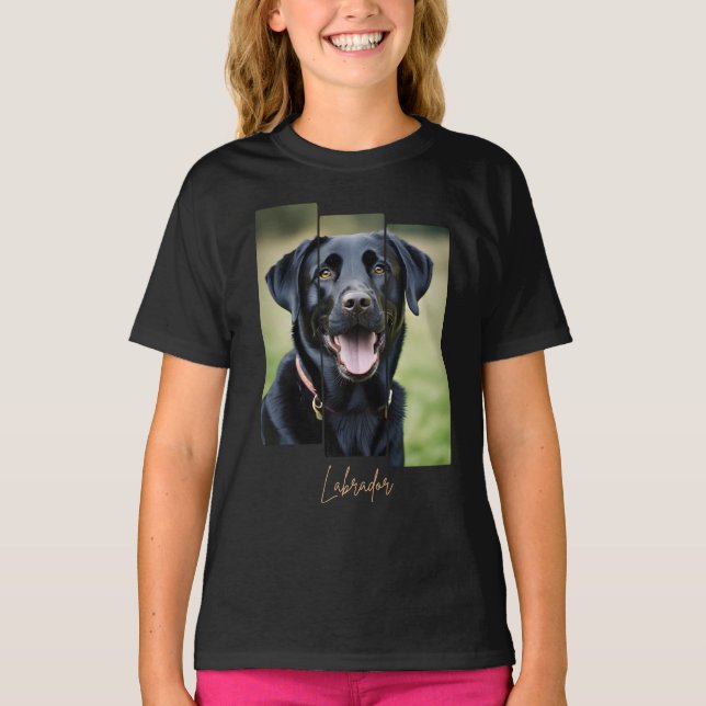 Charming Labrador Retriever Portrait - Triptych Ar T Shirt (Framsida)