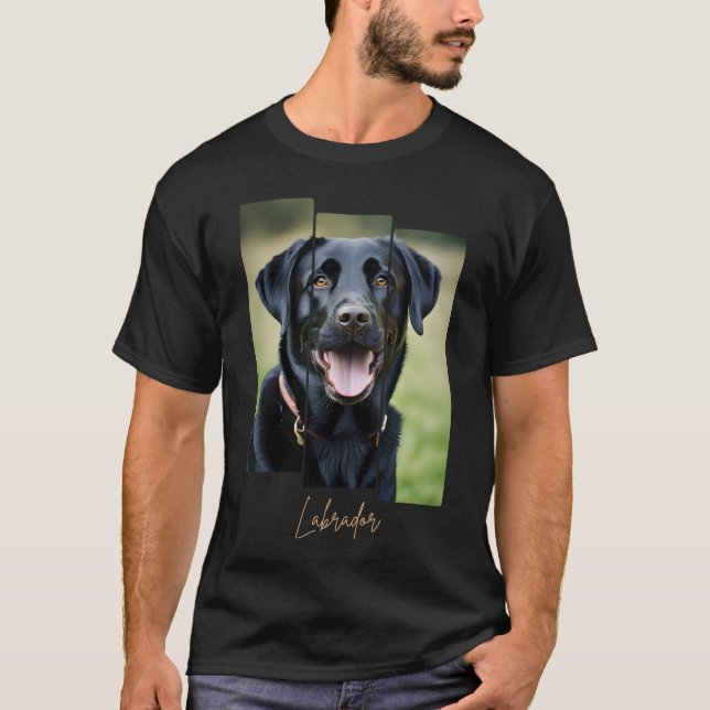 Charming Labrador Retriever Portrait - Triptych Ar T Shirt (Framsida)