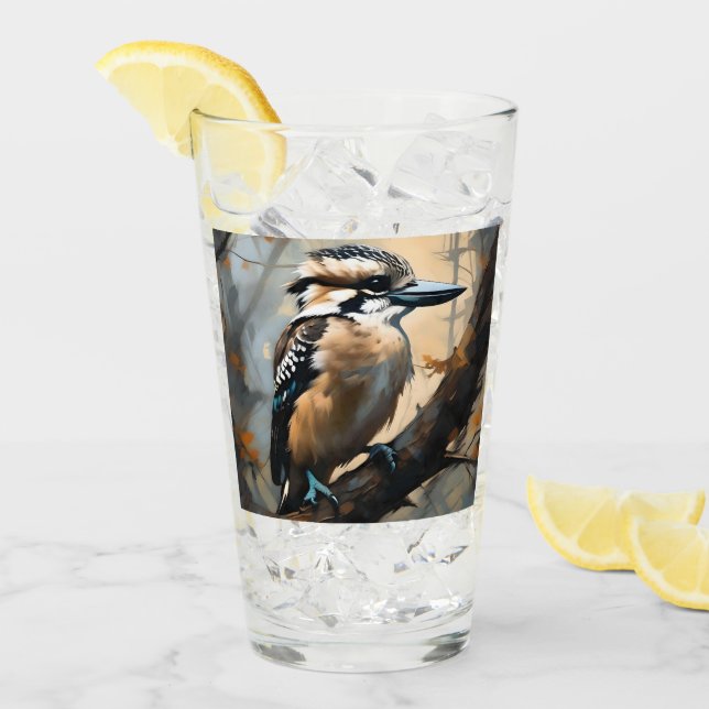 Charming Laughn: Kookaburra in Oil Paint Glaskopp (Framsida Ice)