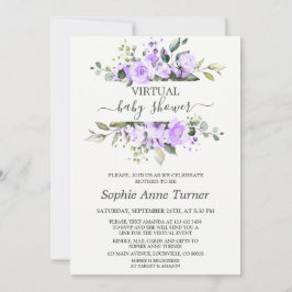 Charming Lavender Flowers Virtuella babystövel Inbjudningar