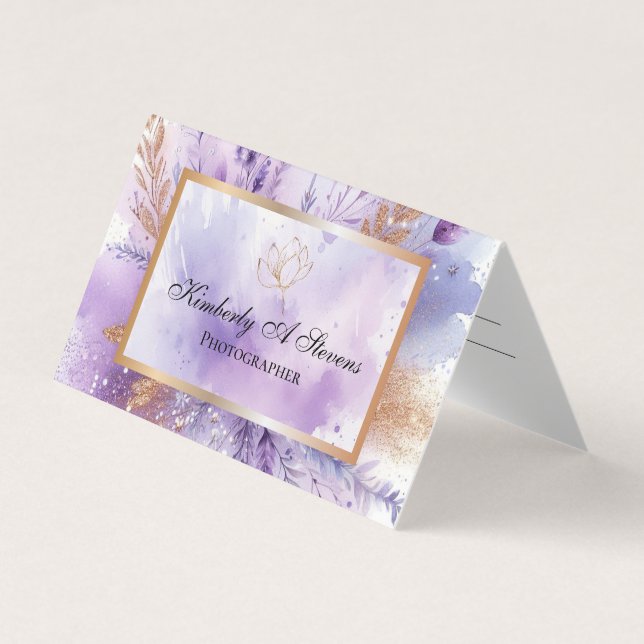 Charming Lavender-mappat Möte Affärskort Visitkort (Framsida)