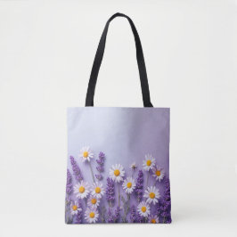 Charming Lavender & White Daisy Bag Tygkasse