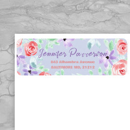 Charming Lila Lavender Red Returadress Returadress Etikett