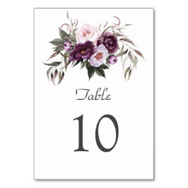 Charming Lila Rosa Peony Flowers Bröllop Bordsnummer