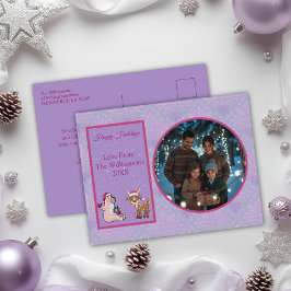 Charming Lilac Family Photo Helgdag Postcard Helg Vykort
