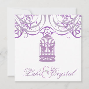 Charming Liliac Birdcage Wedding bjudande Inbjudningar