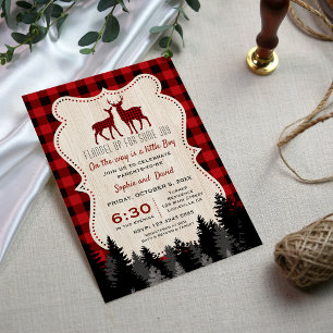 Charming Little Hunter Lumberjack Baby Shower Inbjudningar