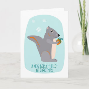 Charming Little Squirrel-jul för granne Helgkort