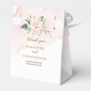 Charming ljus rosa ro grey & guld bröllop presentaskar