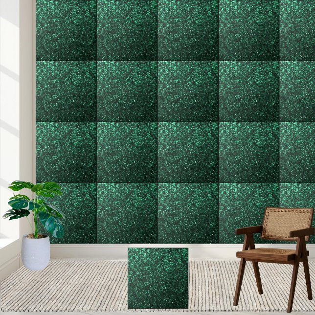 Charming Ljust grönt Sparkling Glitter Kakelplatta (Charming Light Green Sparkling Glitter Ceramic Tile)