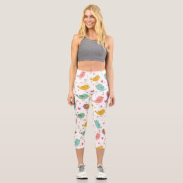 Charming Lovebird Capri Leggings