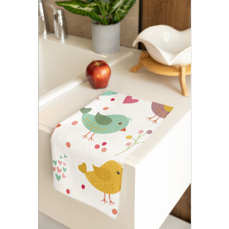 Charming Lovebird Kökshandduk