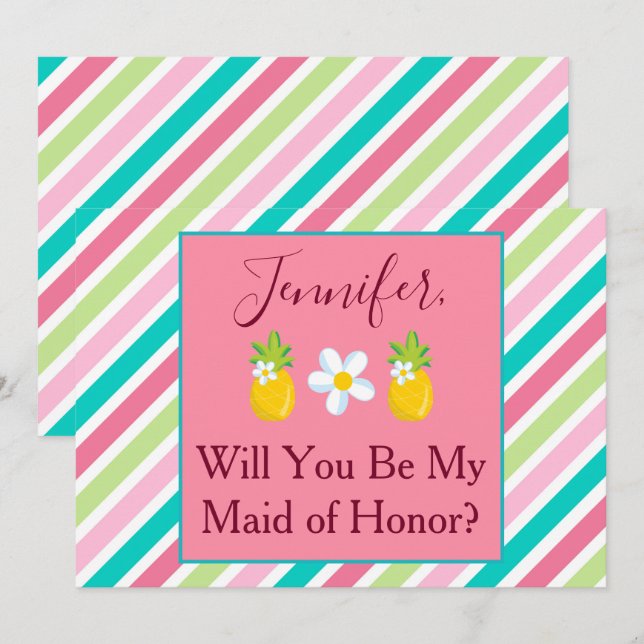 Charming Maid of honor Frieri Inbjudningar (Fram/baksida)