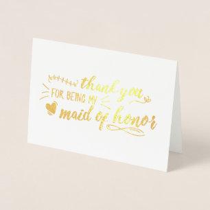 Charming Maid of honor Tack Folierat Kort