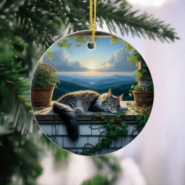 Charming Maine Coon Keepsake Julgransprydnad Keramik (Skapare uppladdad)