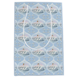 Charming Mamma Svan med Spädbarn i Peach Sunset