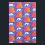 Charming Martian Colorful Cute UFO Space Kökshandduk<br><div class="desc">Dekorera ditt kök med den här coola konsthandduken. Gör en underbar uppvärmning,  födelsedag eller bröllop! Du kan anpassa den med din egen text också. Kolla min butik för mycket mer färg och mönster!</div>