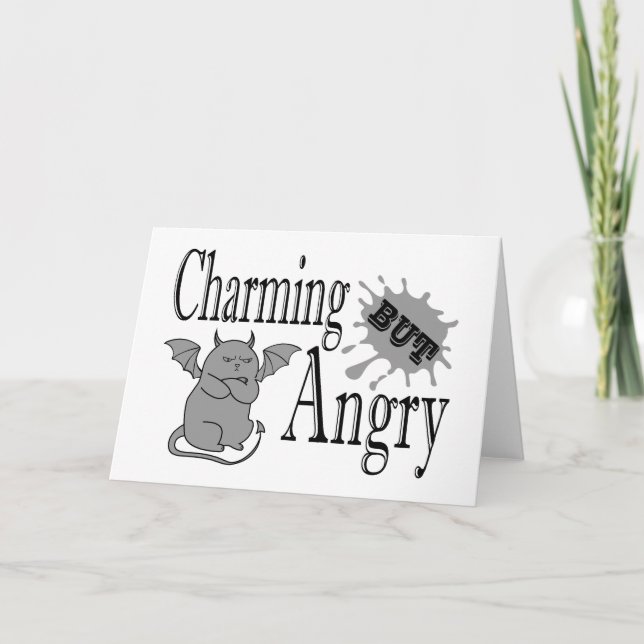 Charming men arg lite djävulen-citat. anteckningskort (Framsida)