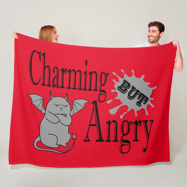 Charming men arg lite djävulen-citat. fleecefilt (På plats)