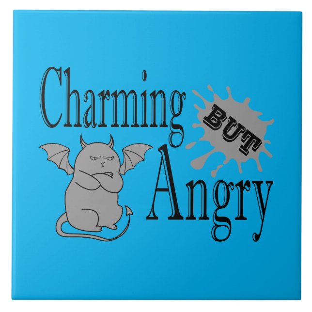 Charming men arg lite djävulen-citat. kakelplatta (Framsidan)