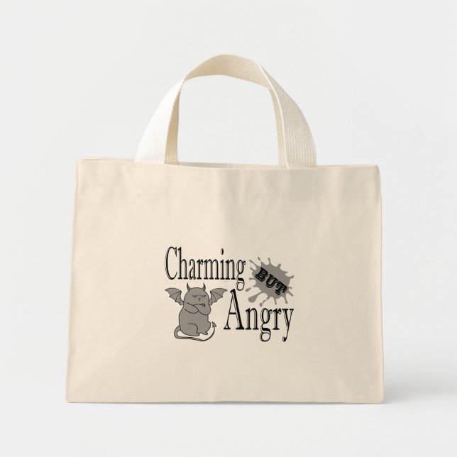 Charming men arg lite djävulen-citat. mini tygkasse (Framsidan)